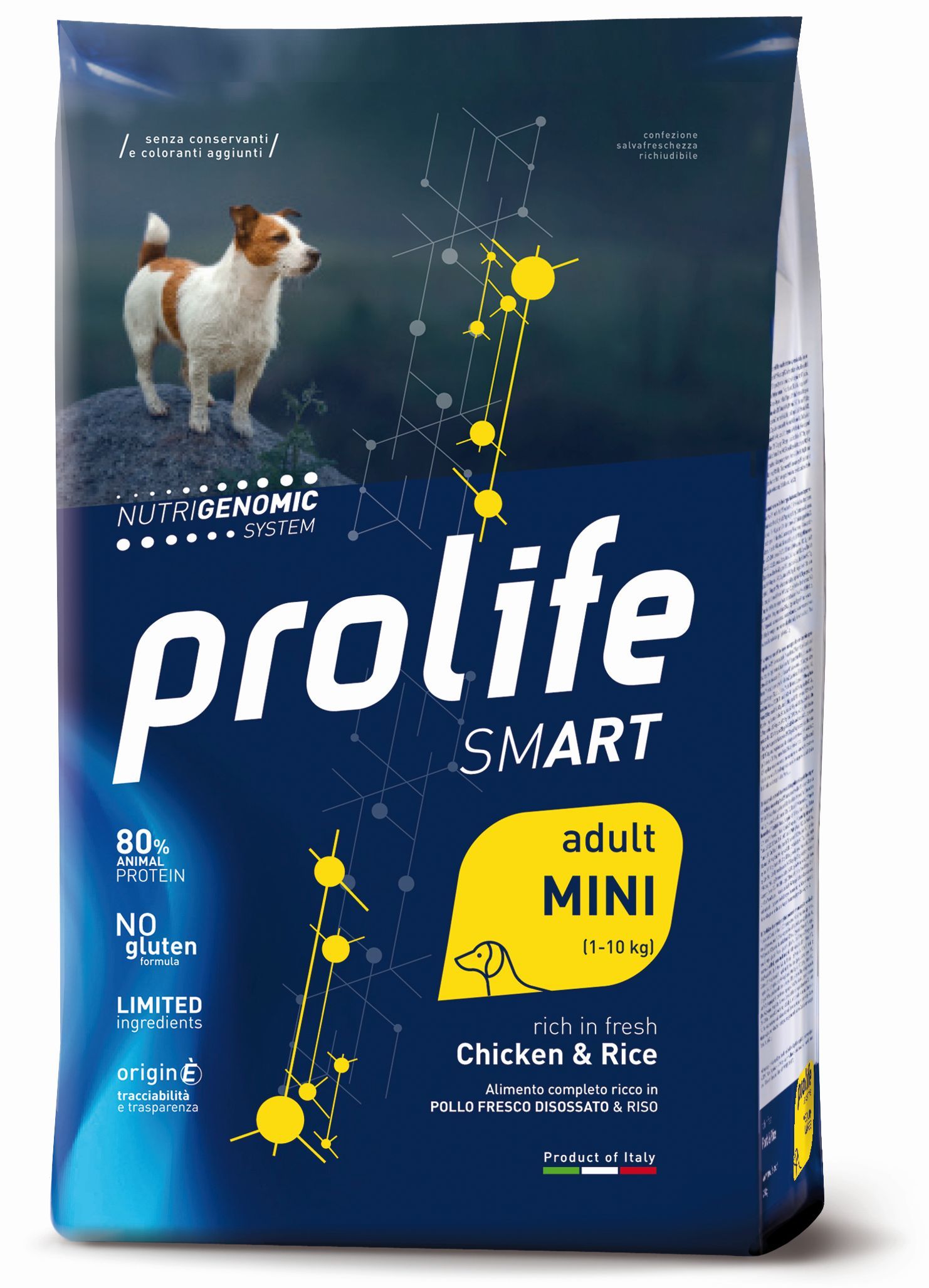 Prolife Smart Adult Mini Pollo e Riso 2kg Crocchette per Cani Prolife Smart Adult Mini Pollo e Riso 2kg Crocchette per Cani